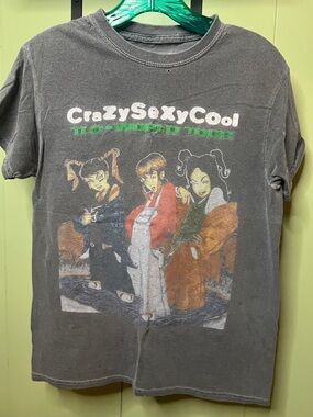 TLC Gray Tour Graphic Tee with Pink Accent